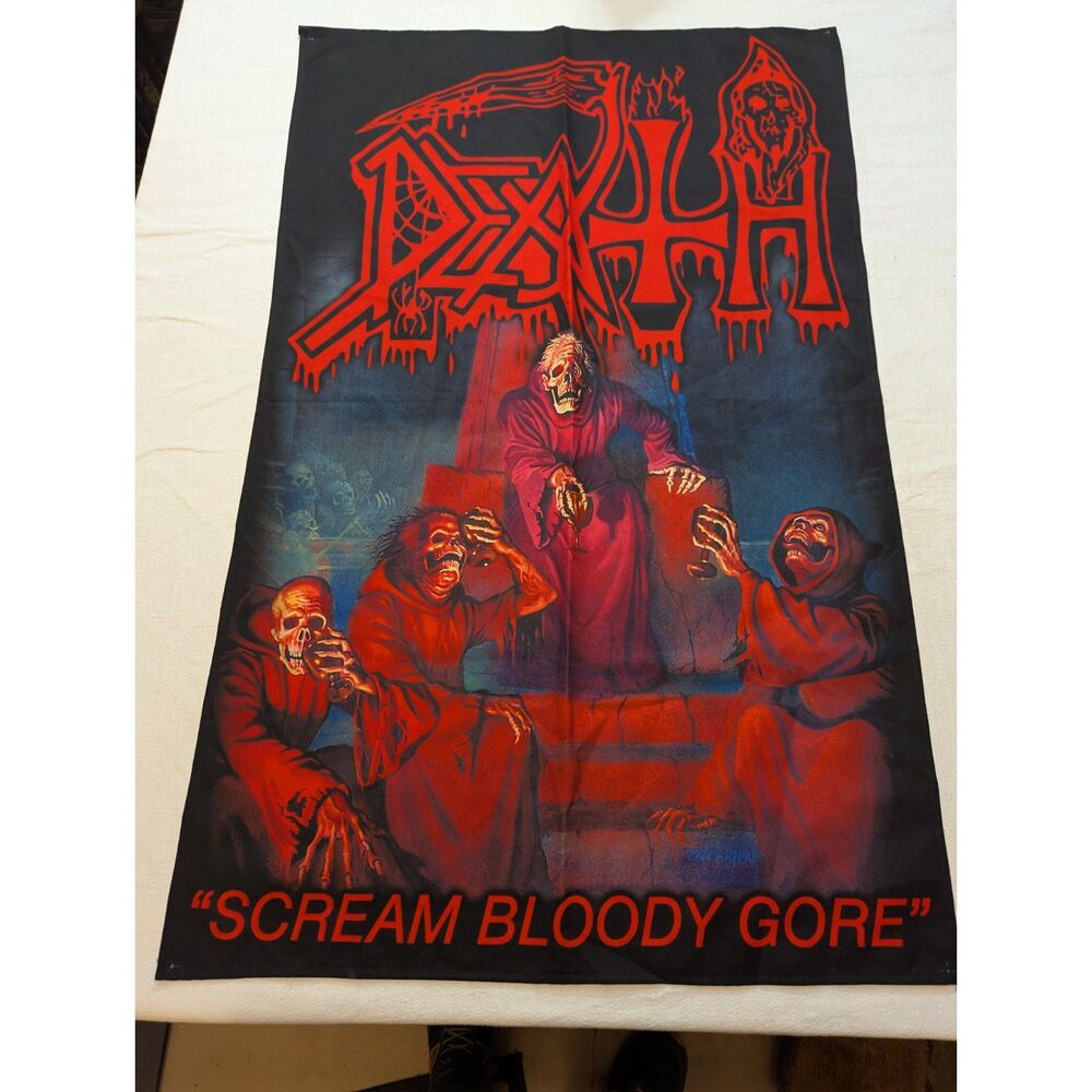 Death Scream Bloody Gore Banner Flag 26x41 Wall Hanging Tapestry Death Metal